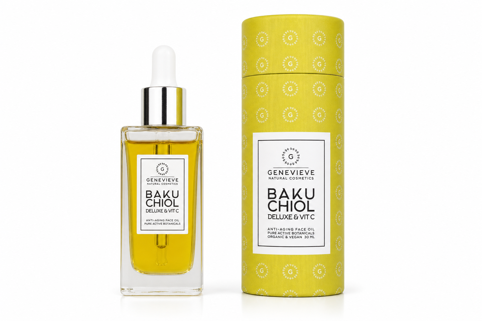 BAKUCHIOL DELUXE & VIT C — Flakon und Verpackung